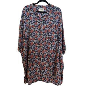 Flax By Jeanne Engelhart vintage floral men’s button down 1G